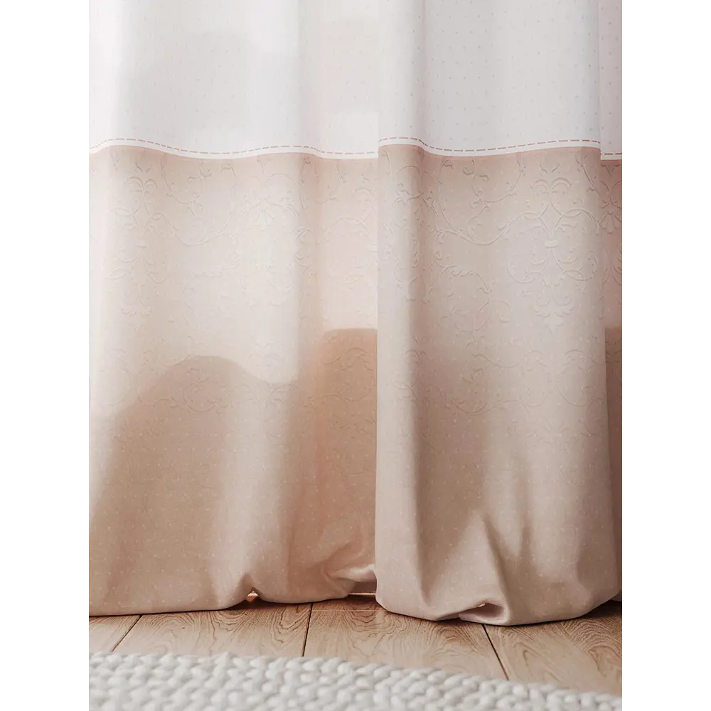 Фото 4 Комплект штор на шторной ленте AT Home Гвелирес 150x260 см цвет бежевый Фото 4 Комплект штор на шторной ленте AT Home Гвелирес 150x260 см цвет бежевый