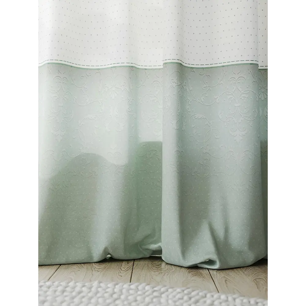Фото 4 Комплект штор на шторной ленте AT Home Менвирел 150x260 см цвет мятный