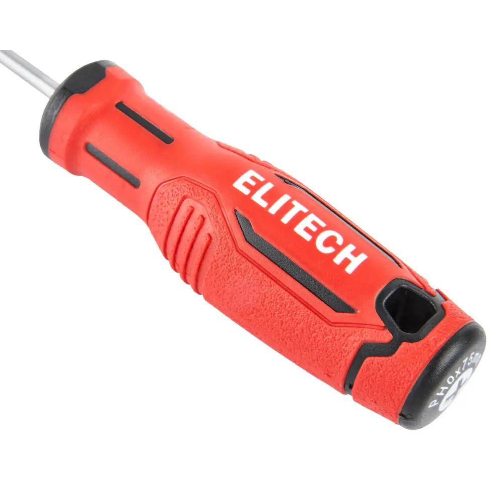 Фото 4 Отвертка крестовая Elitech 211201 PH0x75 мм Фото 4 Отвертка крестовая Elitech 211201 PH0x75 мм