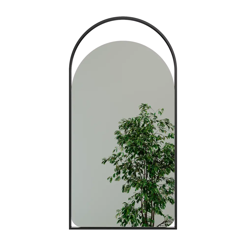 Фото Зеркало Genglass в черной раме настенное арка Arkelo Black 102x52 см Фото Зеркало Genglass в черной раме настенное арка Arkelo Black 102x52 см