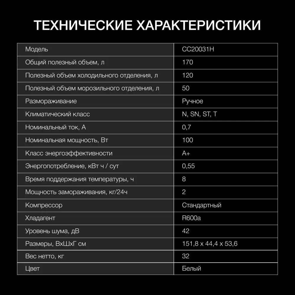 Фото 4 Холодильник Hyundai CC20031H 44.4x151.8 см цвет серый / серебристый Фото 4 Холодильник Hyundai CC20031H 44.4x151.8 см цвет серый / серебристый