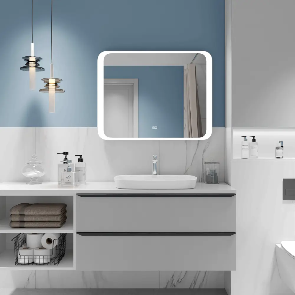 Фото Зеркало для ванной Desire с LED-подсветкой сенсорное с подогревом 90x70 см Фото Зеркало для ванной Desire с LED-подсветкой сенсорное с подогревом 90x70 см