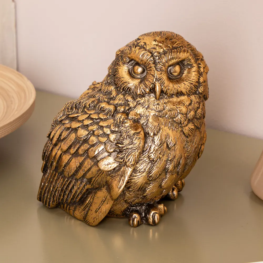 Фото Статуэтка из мрамора Bogacho Филин Титто бронзовая