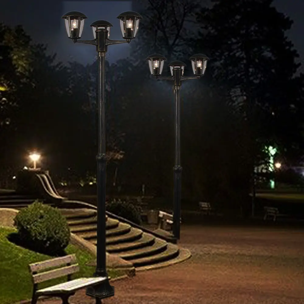Фото 4 Фонарный столб уличный Reluce Rlc_08304-0.7-001sj_2.2m_bkg 40 Вт 248 см IP54 цвет золотистый