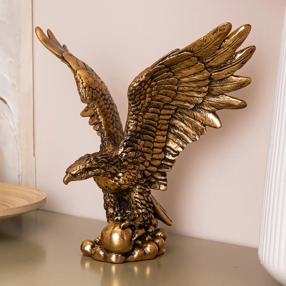 Фото Статуэтка из мрамора Bogacho Орел Символ Власти золотистый