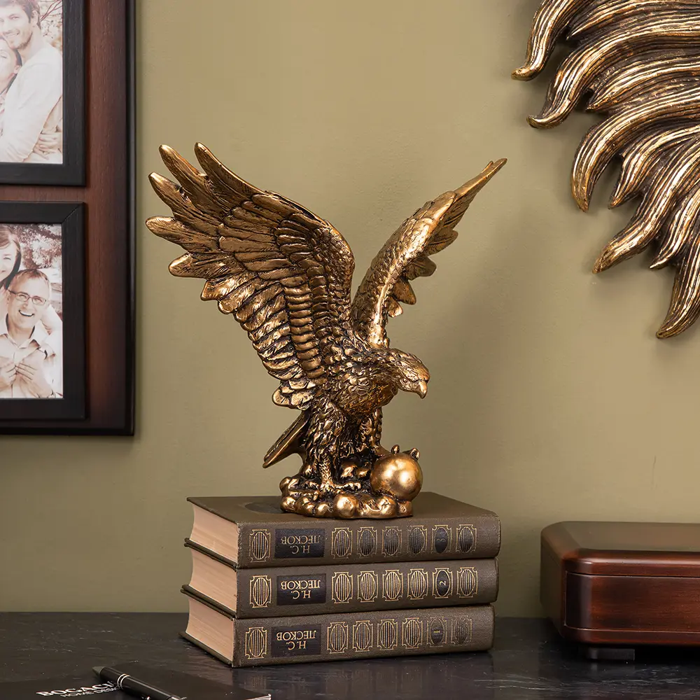 Фото 4 Статуэтка из мрамора Bogacho Орел Символ Власти золотистый