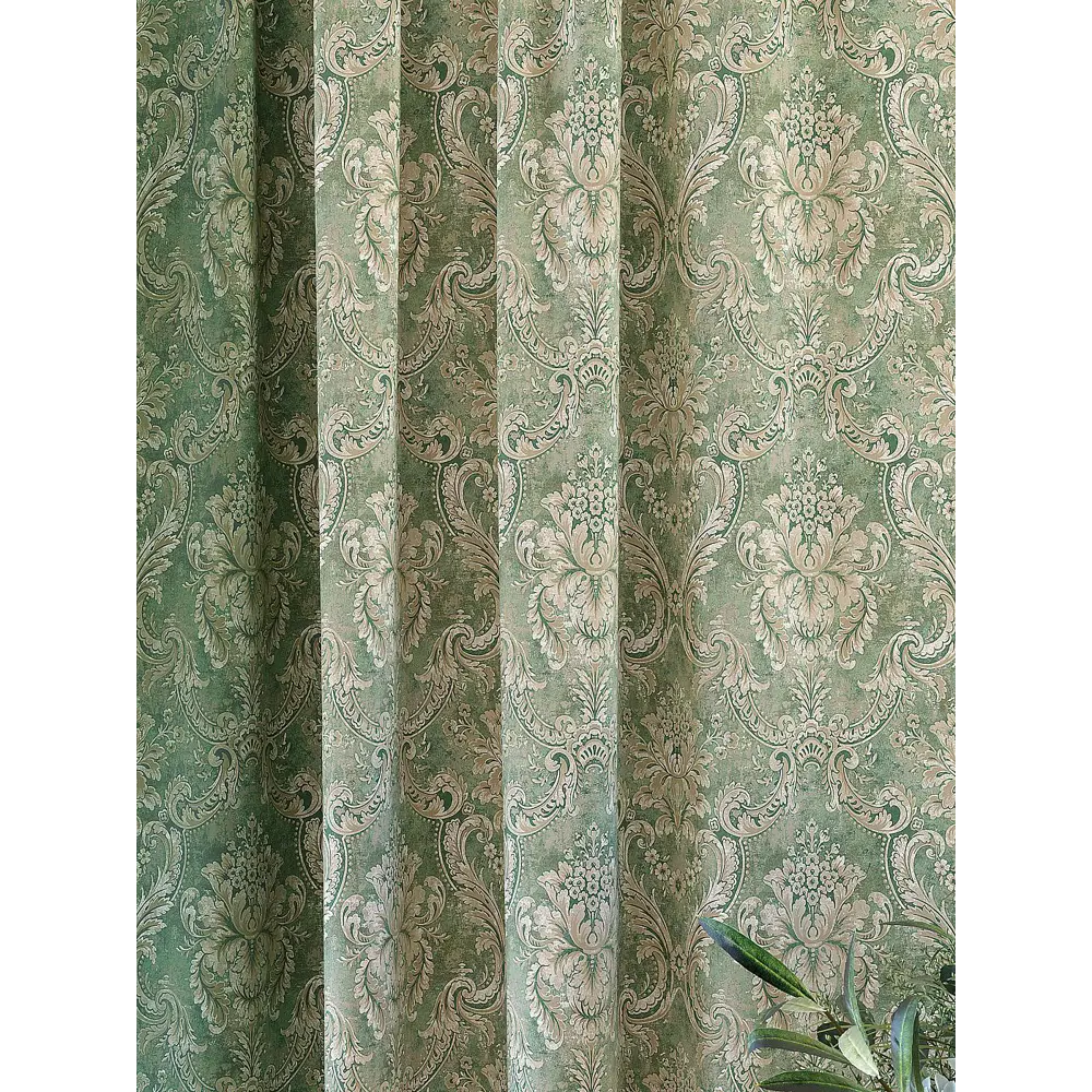 Фото 3 Комплект штор на ленте At Home Бритис AT750111 150x280 см вуаль цвет зеленый