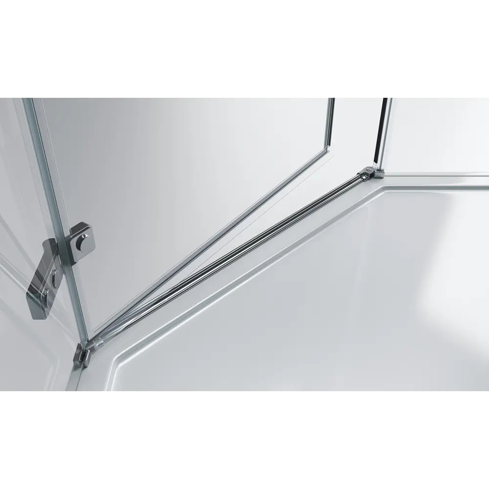 Фото 5 Душевой уголок Belbagno Kraft 375445 пятиугольный 90х90см серебристый блеск профиль эффект стекла прозрачный