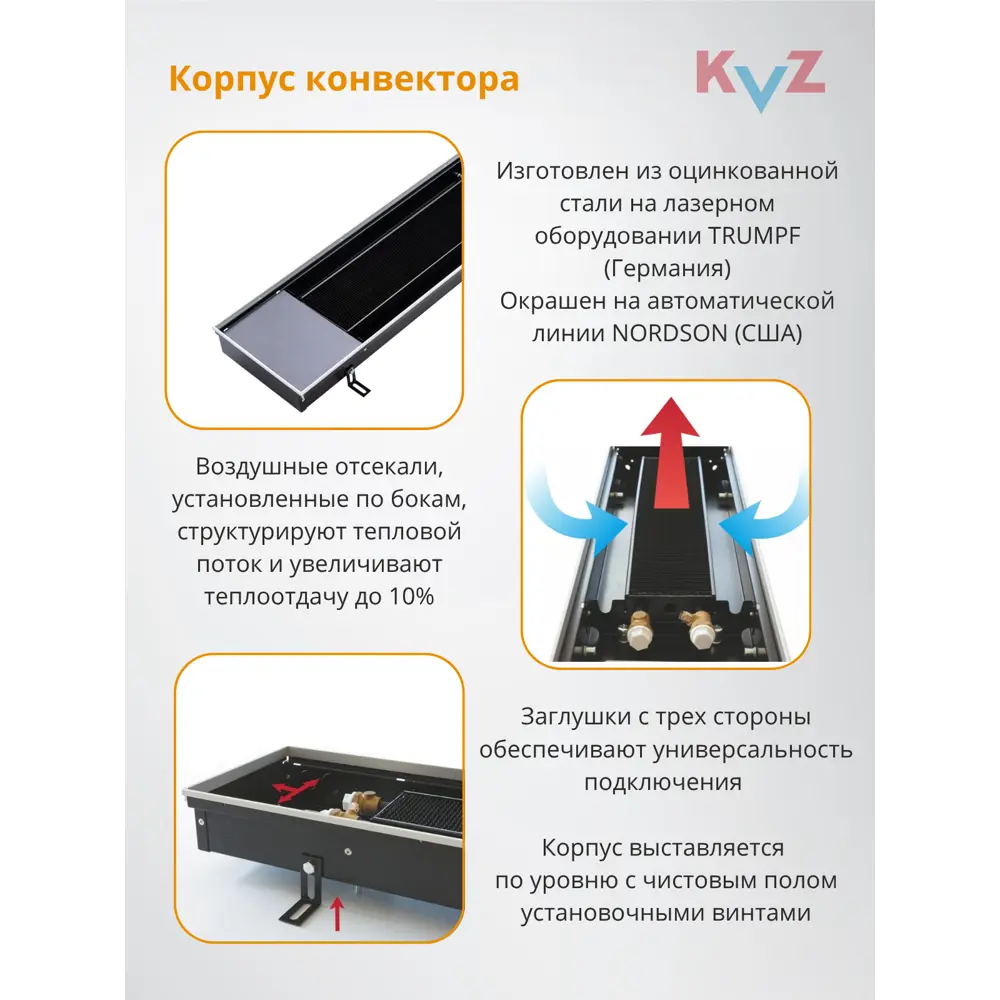 Фото 3 Конвектор внутрипольный KVZ-V с вентилятором с решеткой 1800x300x80 мм сталь/алюминий черный Фото 3 Конвектор внутрипольный KVZ-V с вентилятором с решеткой 1800x300x80 мм сталь/алюминий черный