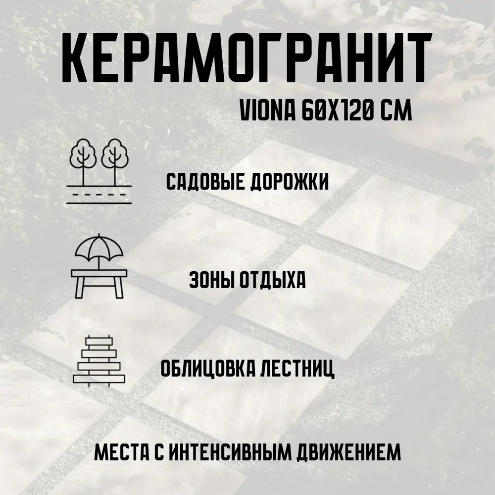 Фото 3 Керамогранит Novin ceram Viona 60x120x2 см 0.72 м2 цвет темно-серый Фото 3 Керамогранит Novin ceram Viona 60x120x2 см 0.72 м2 цвет темно-серый