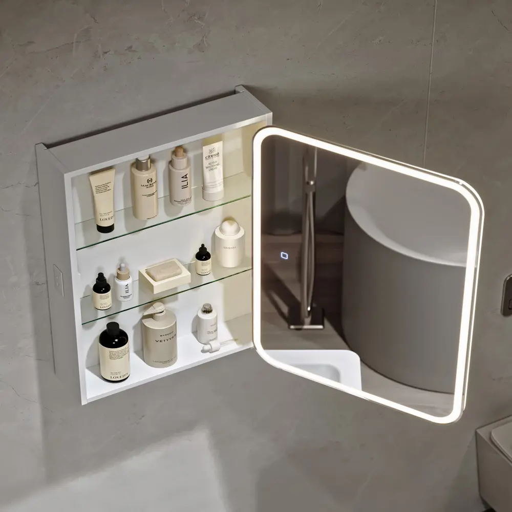 Фото 2 Зеркальный шкаф Alavann Cosmetic Light 70x80 см с приближением и подсветкой Фото 2 Зеркальный шкаф Alavann Cosmetic Light 70x80 см с приближением и подсветкой