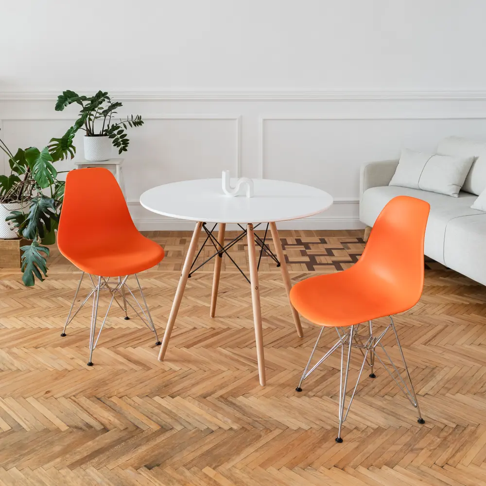 Фото Комплект кухонных стульев 2 шт Derstuhl Chrom 45x82x45 см полипропилен цвет оранжевый Фото Комплект кухонных стульев 2 шт Derstuhl Chrom 45x82x45 см полипропилен цвет оранжевый