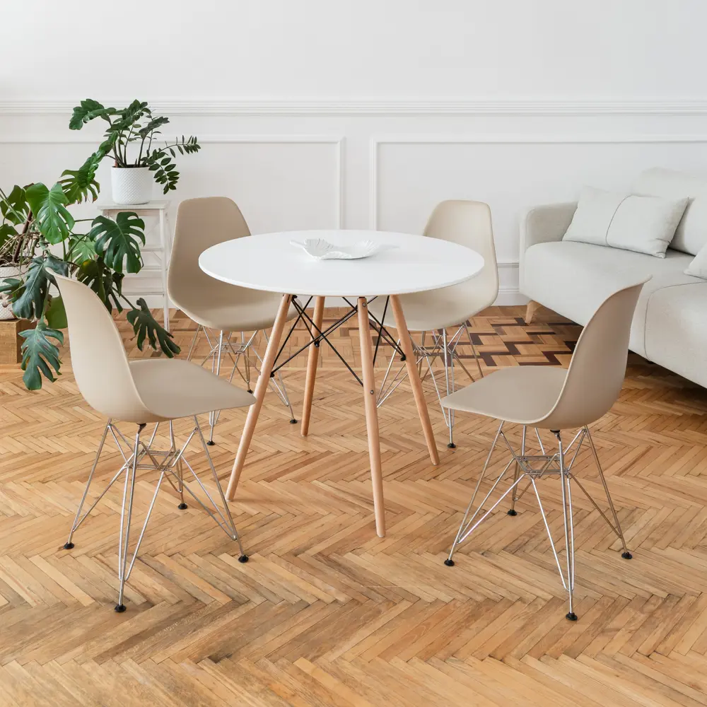 Фото Комплект кухонных стульев 4 шт Derstuhl Chrom 45x82x45 см полипропилен цвет темно-бежевый Фото Комплект кухонных стульев 4 шт Derstuhl Chrom 45x82x45 см полипропилен цвет темно-бежевый
