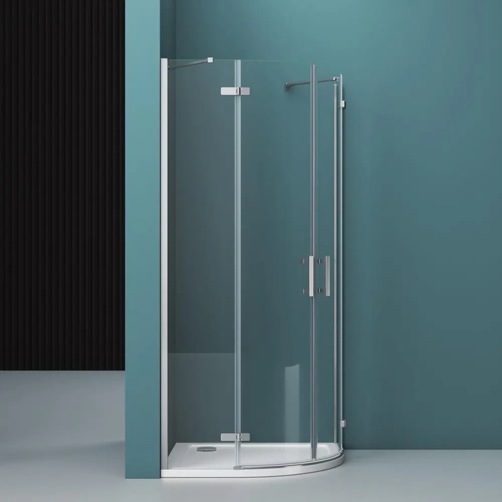 Фото 7 Душевой уголок Belbagno Kraft 381515 1/4 круга 100x100см серебристый блеск профиль эффект стекла прозрачный Фото 7 Душевой уголок Belbagno Kraft 381515 1/4 круга 100x100см серебристый блеск профиль эффект стекла прозрачный