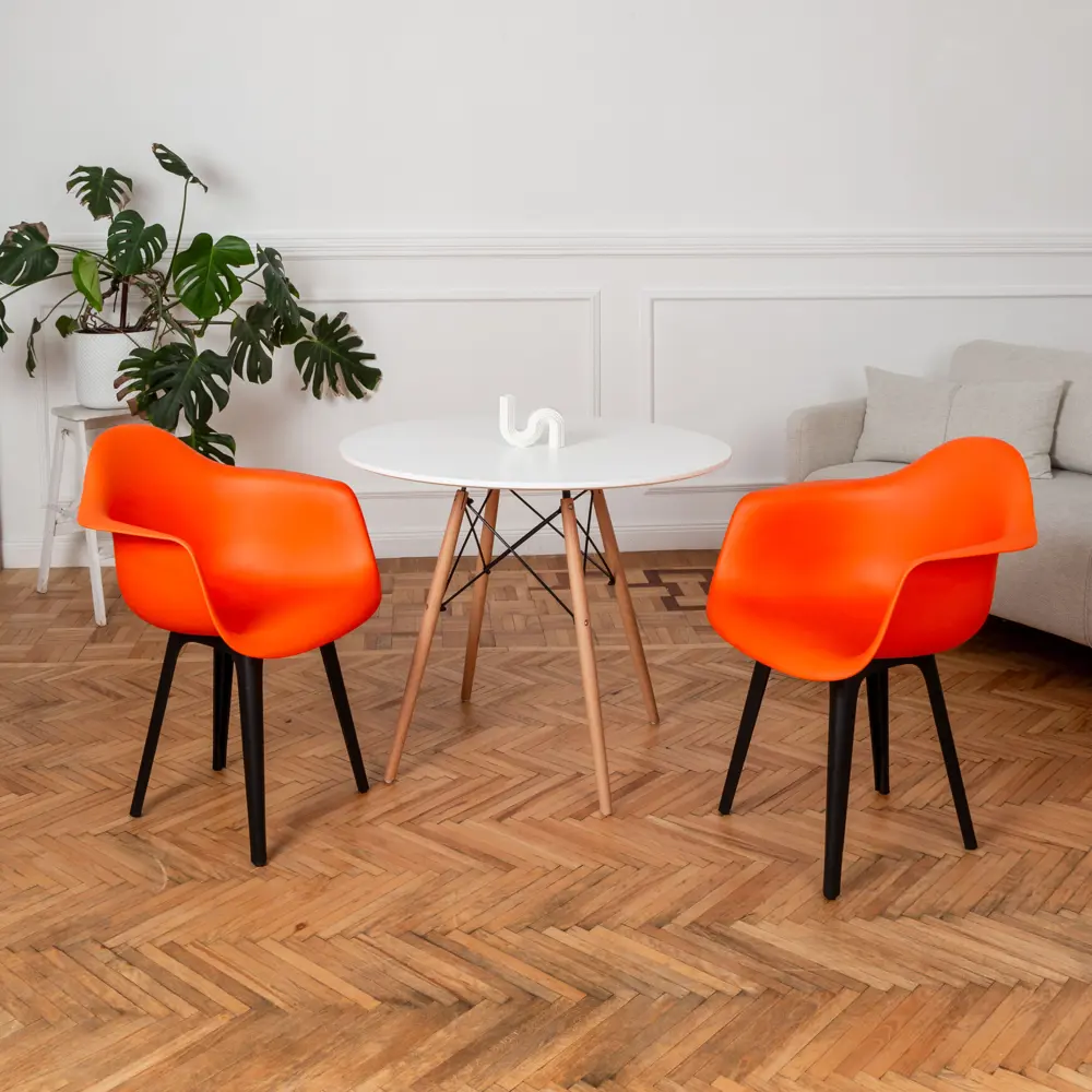 Фото Комплект кухонных стульев 2 шт Derstuhl 330 plast 43x82x60 см полипропилен цвет оранжевый Фото Комплект кухонных стульев 2 шт Derstuhl 330 plast 43x82x60 см полипропилен цвет оранжевый