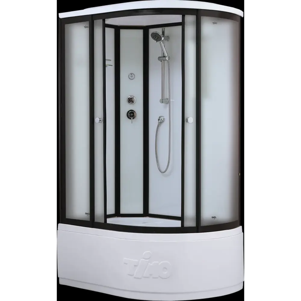 Фото 2 Душевая кабина Timo Standart T-6620BFL Black Fabric L с высоким поддоном 120x85 см стекло прозрачное матовое Фото 2 Душевая кабина Timo Standart T-6620BFL Black Fabric L с высоким поддоном 120x85 см стекло прозрачное матовое