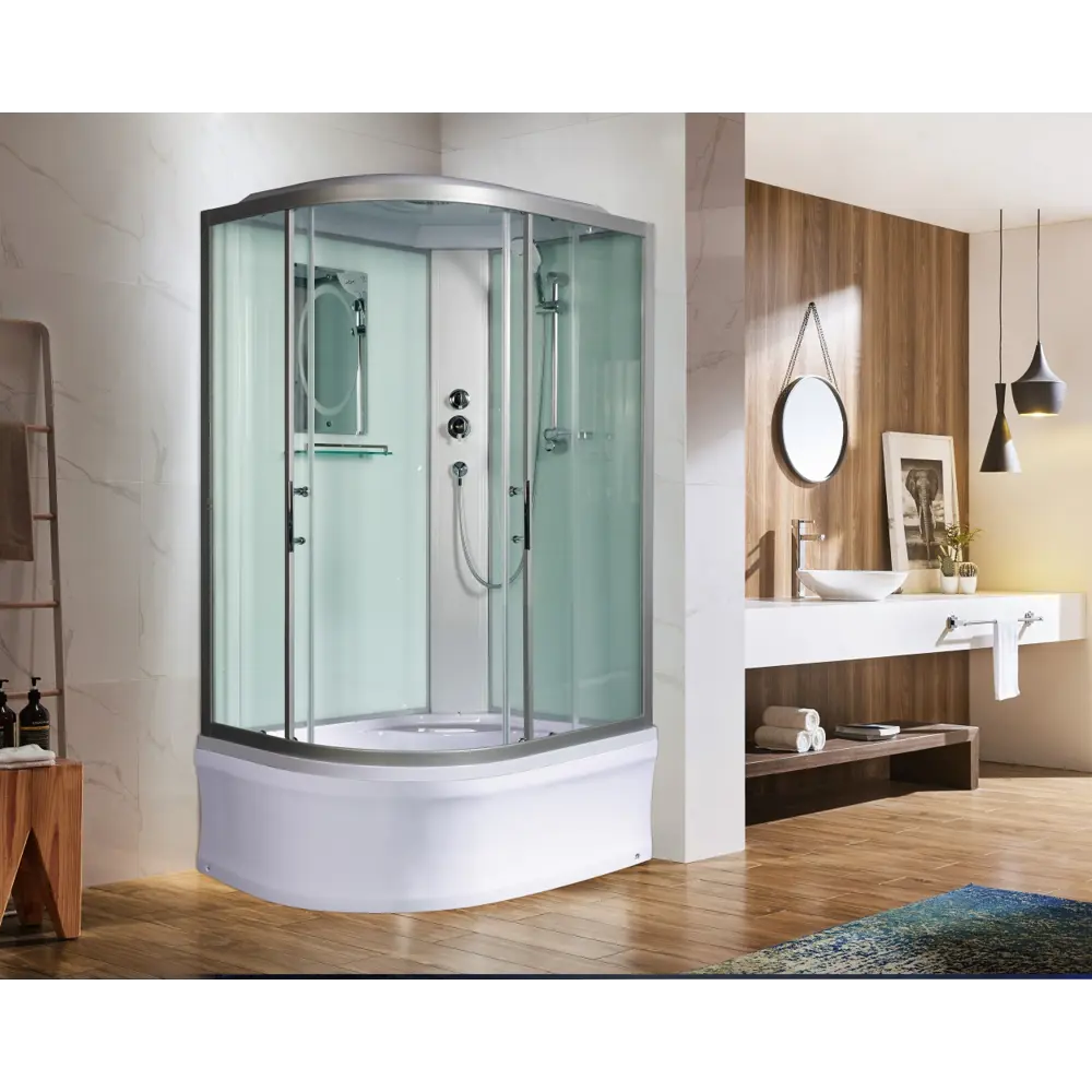 Фото 7 Душевая кабина Weltwasser 500 Halle 1202 R 120x90 см стекло прозрачное поддон высокий