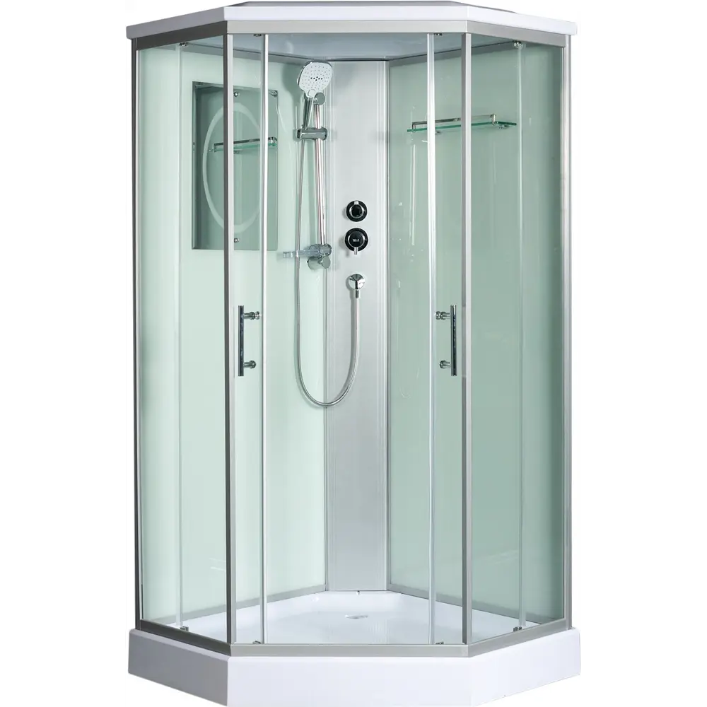 Фото 6 Душевая кабина Weltwasser 500 Nesse 1002 100x100 см стекло прозрачное поддон средний Фото 6 Душевая кабина Weltwasser 500 Nesse 1002 100x100 см стекло прозрачное поддон средний