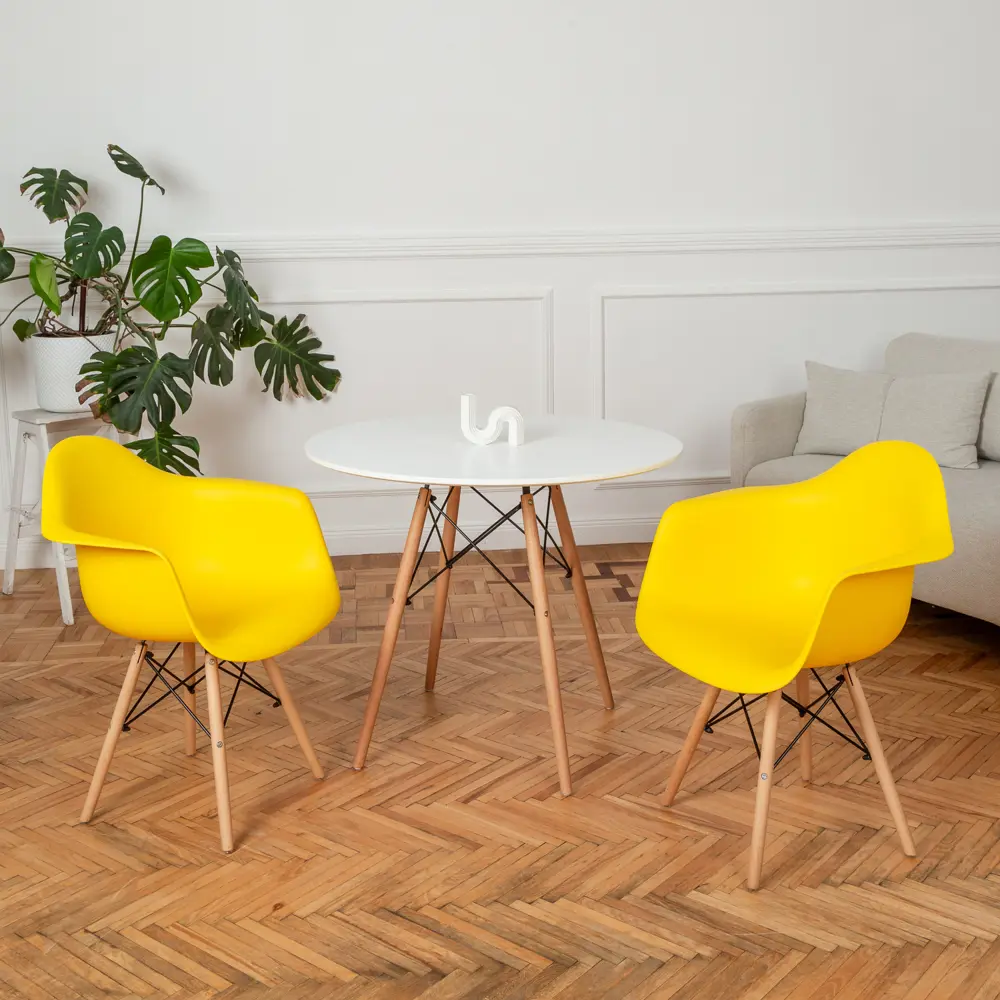 Фото 2 Кухонный стул Derstuhl 330 wood 43x82x60 см полипропилен цвет лимон Фото 2 Кухонный стул Derstuhl 330 wood 43x82x60 см полипропилен цвет лимон