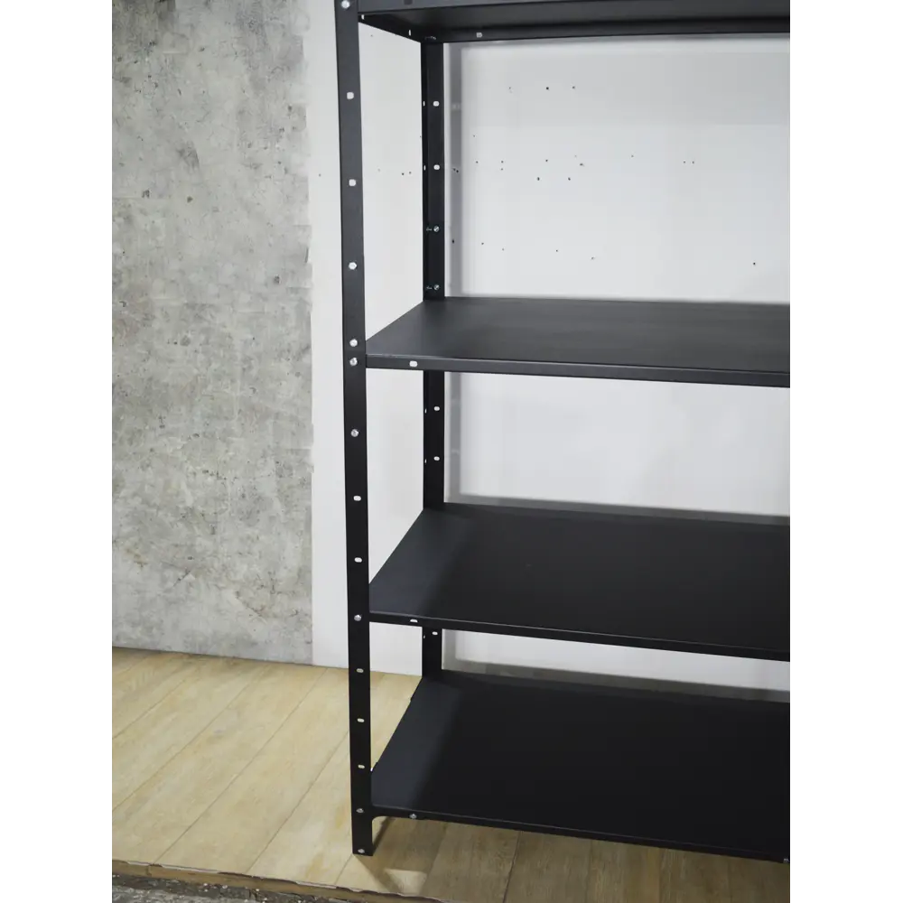 Фото 4 Стеллаж металлический Blacksteelone 6 полок 800x2000x40 см нагрузка до 100 кг металл цвет черный Фото 4 Стеллаж металлический Blacksteelone 6 полок 800x2000x40 см нагрузка до 100 кг металл цвет черный