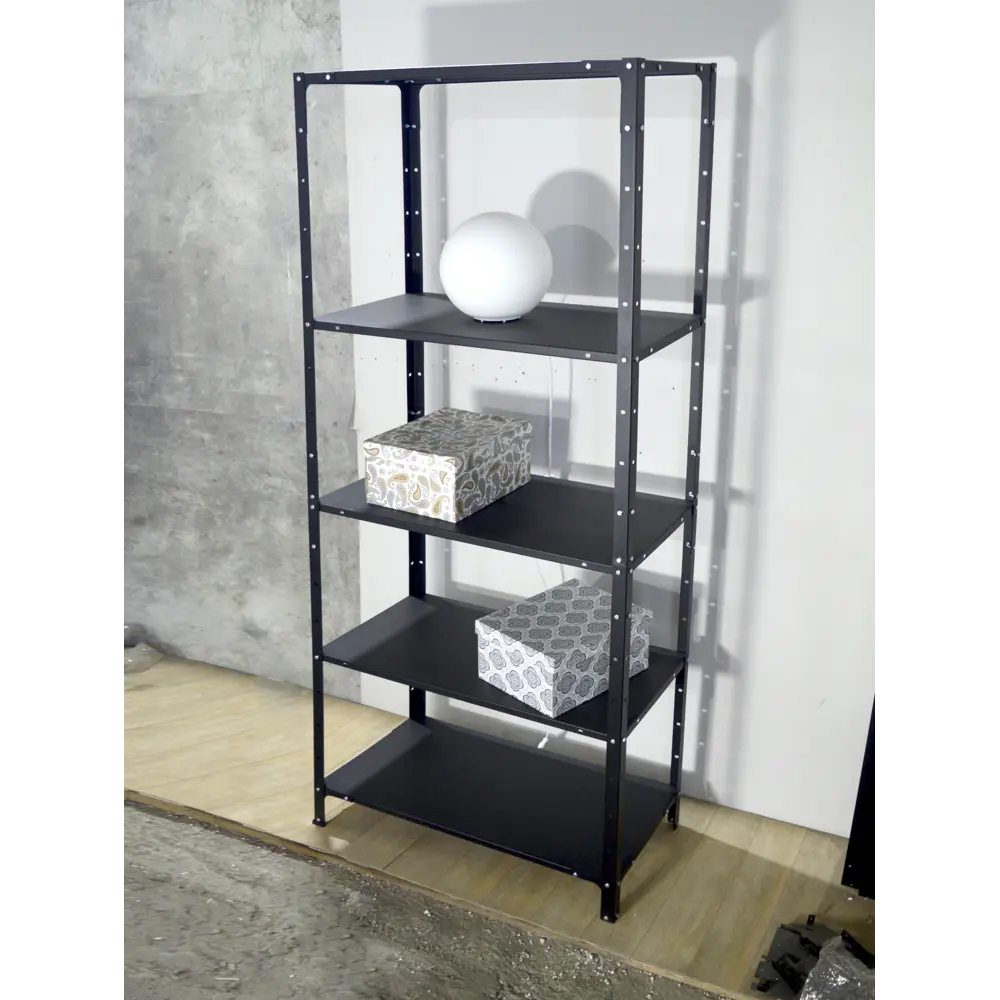 Фото Стеллаж металлический Blacksteelone 6 полок 1000x2000x25 см нагрузка до 100 кг металл цвет черный Фото Стеллаж металлический Blacksteelone 6 полок 1000x2000x25 см нагрузка до 100 кг металл цвет черный