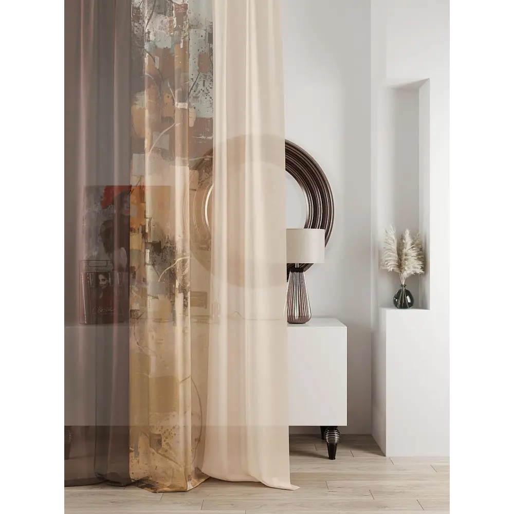 Фото 2 Тюль на ленте At Home Ливартис AT588155 150x250 см вуаль цвет коричневый Фото 2 Тюль на ленте At Home Ливартис AT588155 150x250 см вуаль цвет коричневый