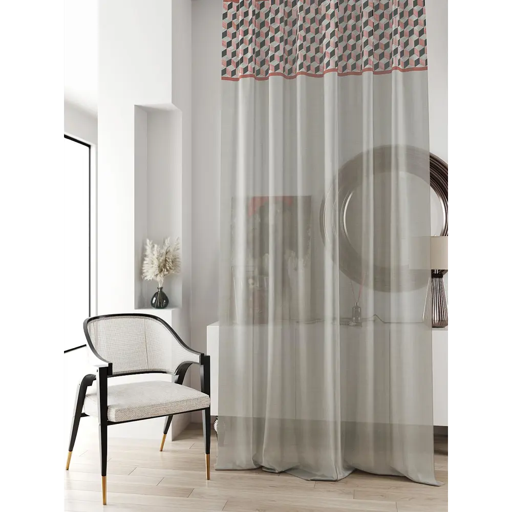 Фото 4 Тюль на ленте At Home Ливартис AT588139 150x250 см вуаль цвет серый Фото 4 Тюль на ленте At Home Ливартис AT588139 150x250 см вуаль цвет серый