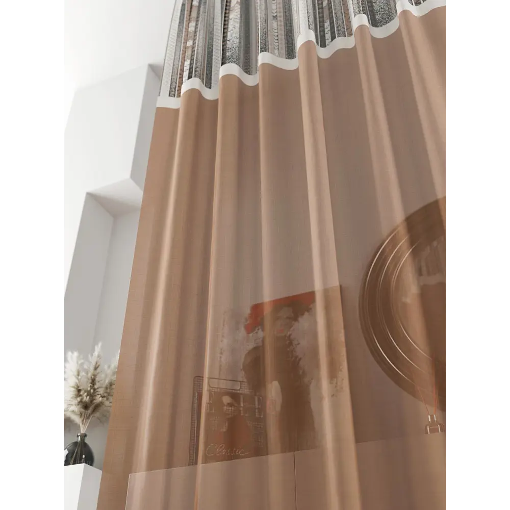 Фото 5 Тюль на ленте At Home Ливартис AT588104 150x250 см вуаль цвет серый