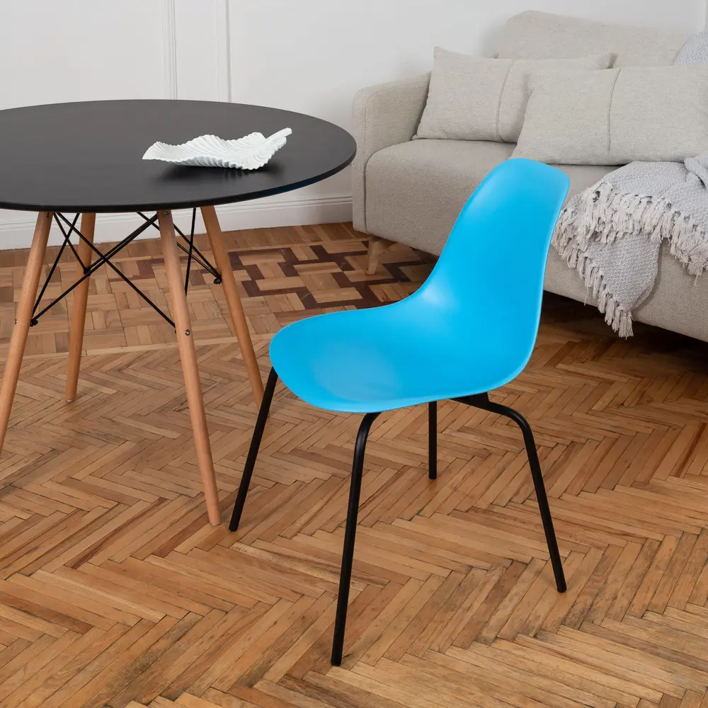 Фото 6 Стул кухонный Derstuhl Elegant black комплект 2 шт 45x82x46 см полипропилен цвет голубой Фото 6 Стул кухонный Derstuhl Elegant black комплект 2 шт 45x82x46 см полипропилен цвет голубой