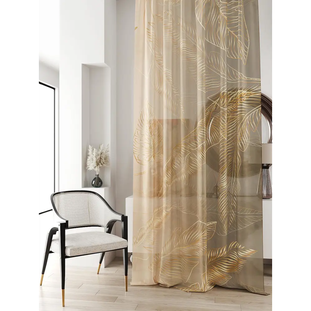 Фото 4 Тюль на ленте At Home Ливартис AT588068 150x250 см вуаль цвет коричневый Фото 4 Тюль на ленте At Home Ливартис AT588068 150x250 см вуаль цвет коричневый