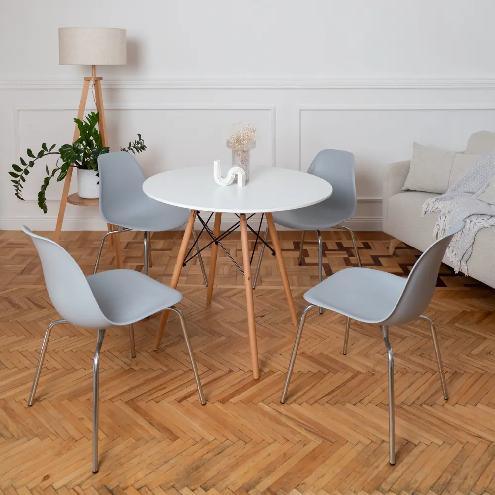 Фото 2 Стул кухонный Derstuhl Elegant chrom комплект 2 шт 45x82x46 см полипропилен цвет светло-серый Фото 2 Стул кухонный Derstuhl Elegant chrom комплект 2 шт 45x82x46 см полипропилен цвет светло-серый