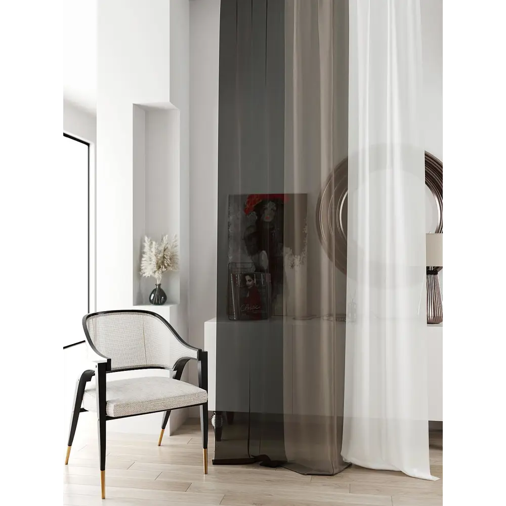 Фото 4 Тюль на ленте At Home Ливартис AT588047 150x250 см вуаль цвет коричневый Фото 4 Тюль на ленте At Home Ливартис AT588047 150x250 см вуаль цвет коричневый