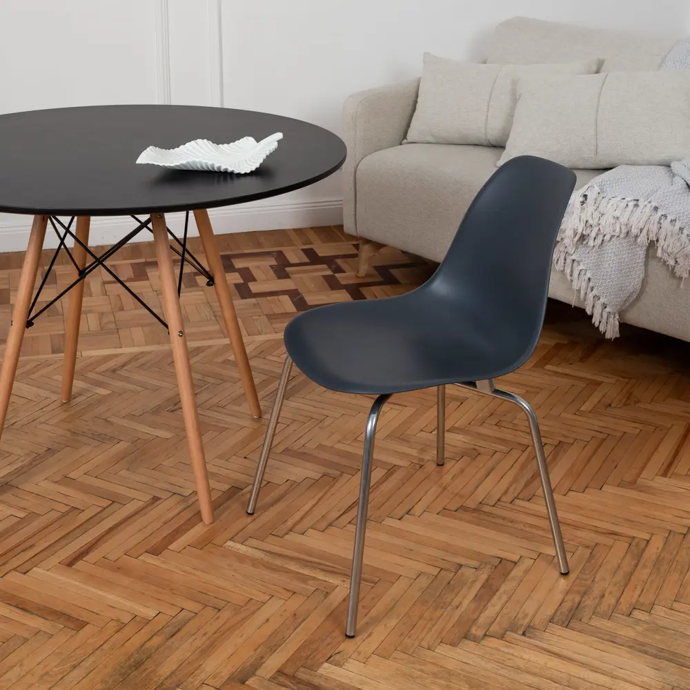 Фото 6 Стул кухонный Derstuhl Elegant chrom комплект 4 шт 45x82x46 см полипропилен цвет темно-серый Фото 6 Стул кухонный Derstuhl Elegant chrom комплект 4 шт 45x82x46 см полипропилен цвет темно-серый