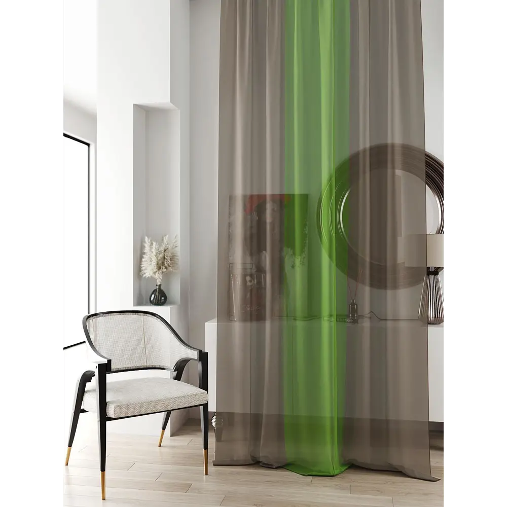 Фото 4 Тюль на ленте At Home Ливартис AT588050 150x250 см вуаль цвет зеленый Фото 4 Тюль на ленте At Home Ливартис AT588050 150x250 см вуаль цвет зеленый