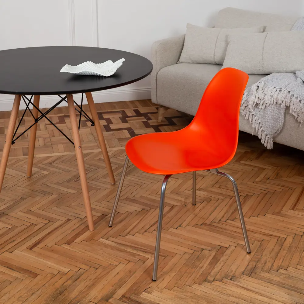 Фото 6 Стул кухонный Derstuhl Elegant chrom комплект 2 шт 45x82x46 см полипропилен цвет оранжевый Фото 6 Стул кухонный Derstuhl Elegant chrom комплект 2 шт 45x82x46 см полипропилен цвет оранжевый