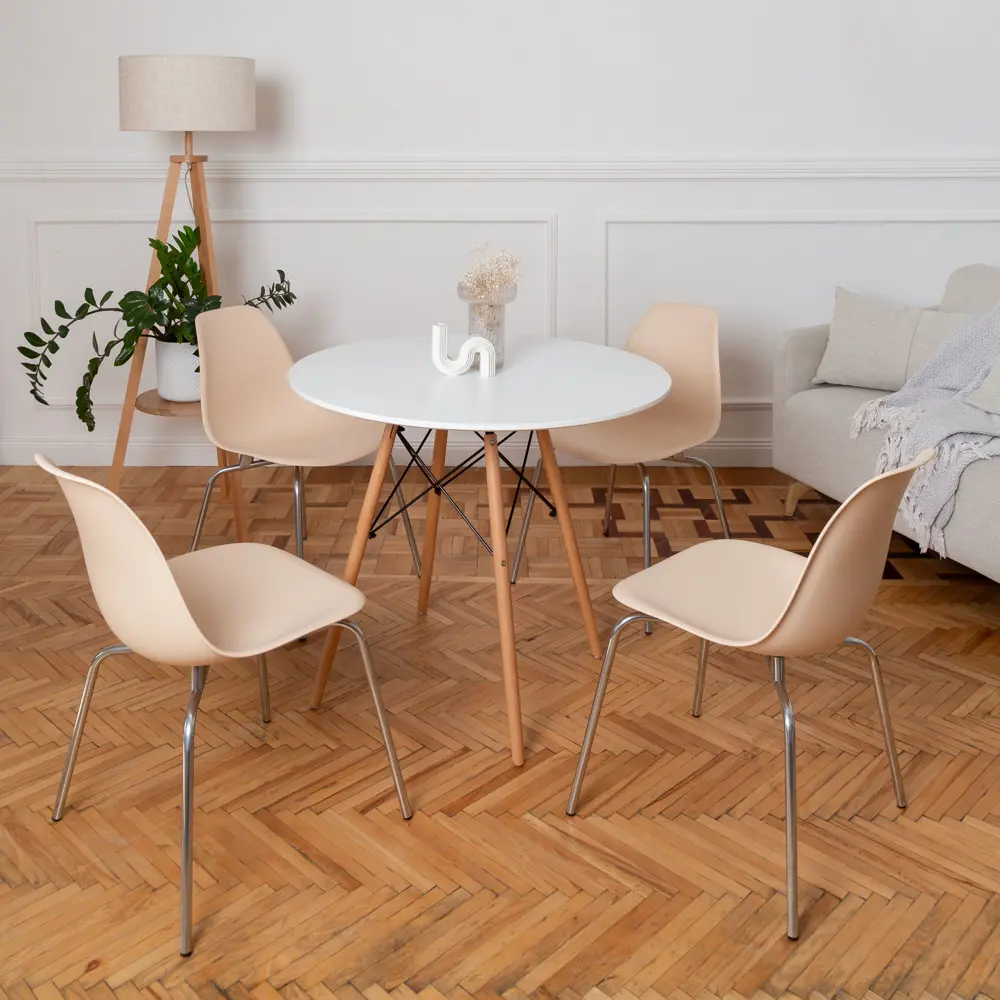 Фото 2 Стул кухонный Derstuhl Elegant chrom комплект 2 шт 45x82x46 см полипропилен цвет светло-бежевый Фото 2 Стул кухонный Derstuhl Elegant chrom комплект 2 шт 45x82x46 см полипропилен цвет светло-бежевый