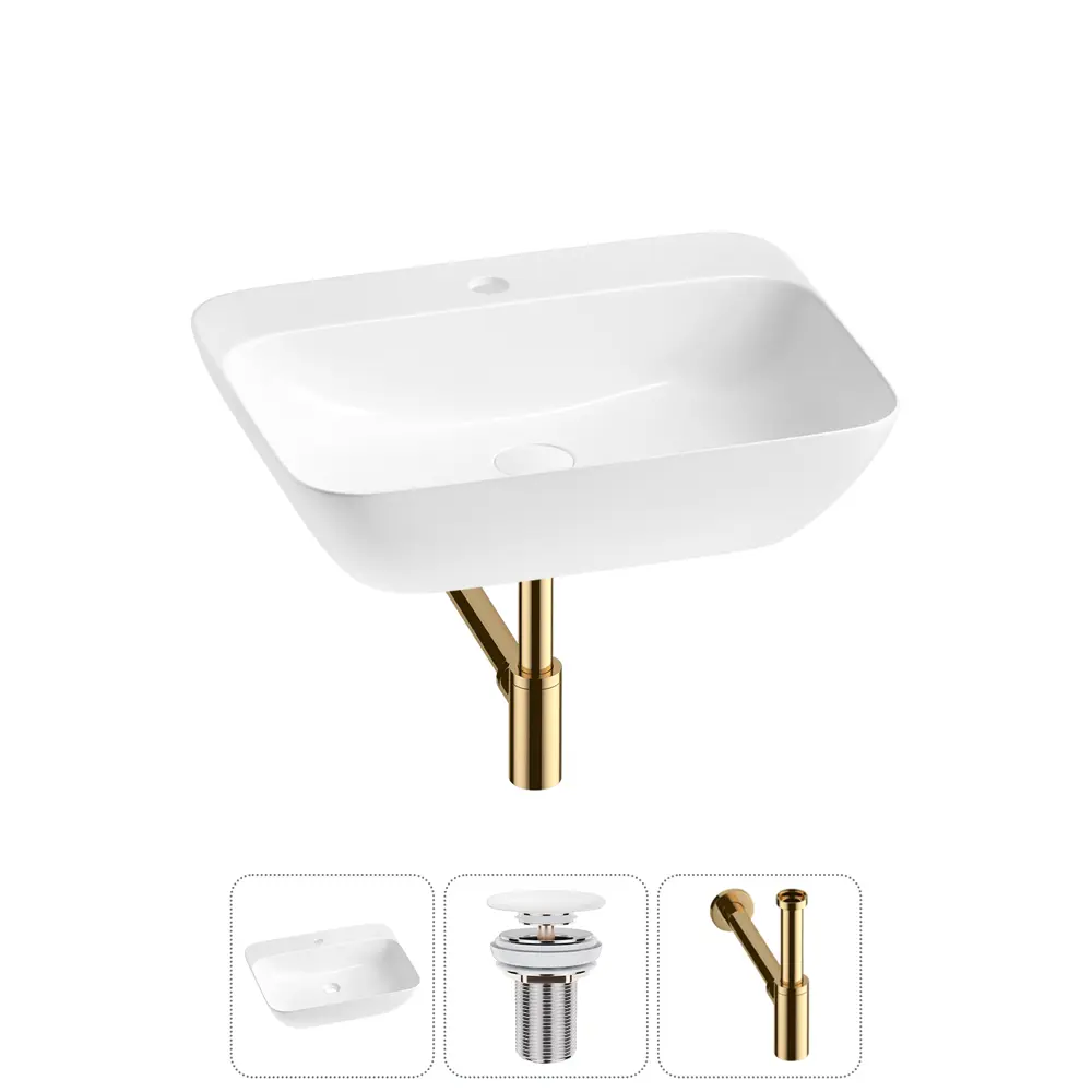 Фото 2 Раковина подвесная/накладная Lavinia Boho Bathroom Sink 20220523R 55 см с донным клапаном и сифоном Фото 2 Раковина подвесная/накладная Lavinia Boho Bathroom Sink 20220523R 55 см с донным клапаном и сифоном