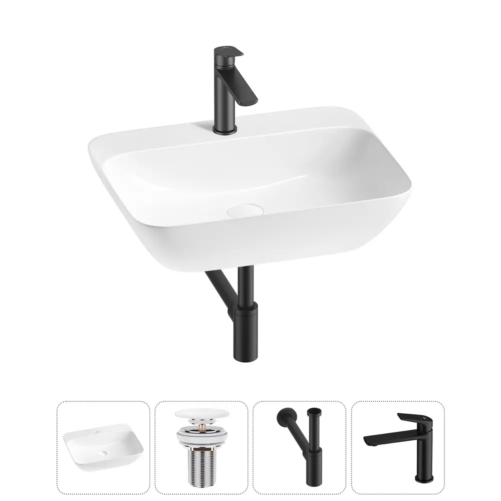 Фото 5 Раковина подвесная/накладная Lavinia Boho Bathroom Sink 20220526R 55 см с донным клапаном, сифоном и смесителем Фото 5 Раковина подвесная/накладная Lavinia Boho Bathroom Sink 20220526R 55 см с донным клапаном, сифоном и смесителем