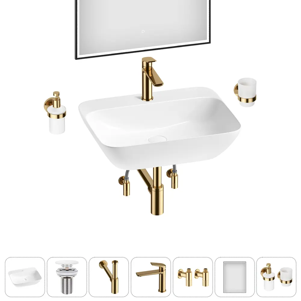 Фото 11 Раковина подвесная/накладная Lavinia Boho Bathroom Sink 20220539R 55 см в комплекте Фото 11 Раковина подвесная/накладная Lavinia Boho Bathroom Sink 20220539R 55 см в комплекте