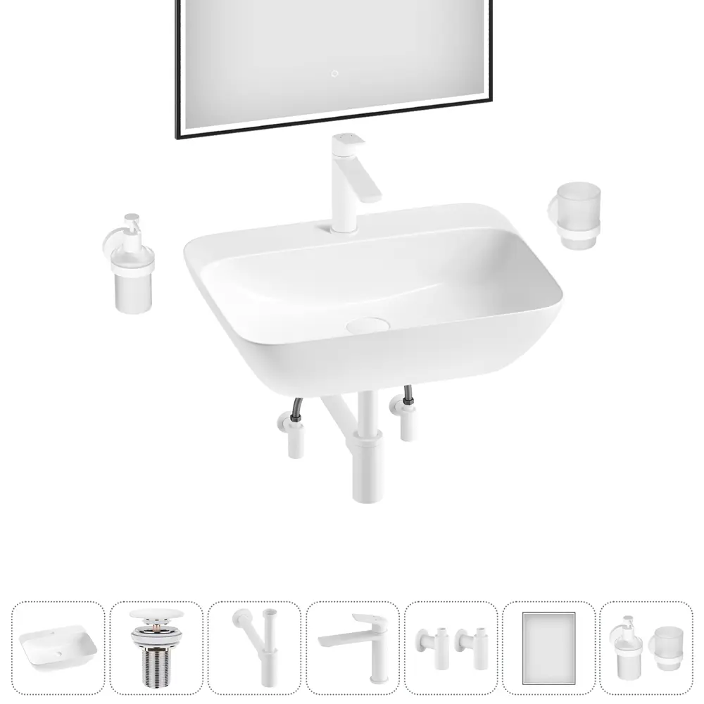 Фото 6 Раковина подвесная/накладная Lavinia Boho Bathroom Sink 20220540R 55 см в комплекте Фото 6 Раковина подвесная/накладная Lavinia Boho Bathroom Sink 20220540R 55 см в комплекте