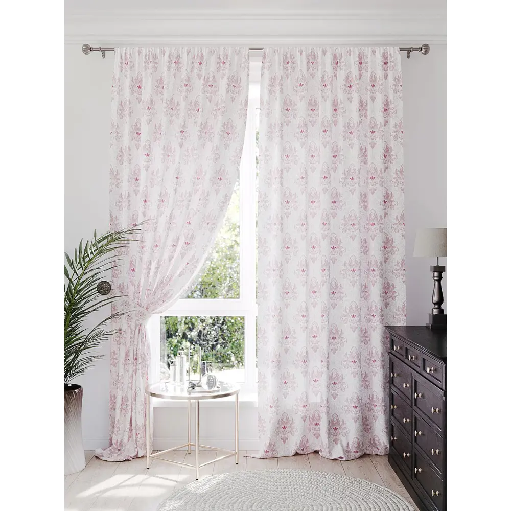 Фото 6 Комплект штор At home Базовая коллекция AT940865 на шторной ленте 260x150 см цвет белый