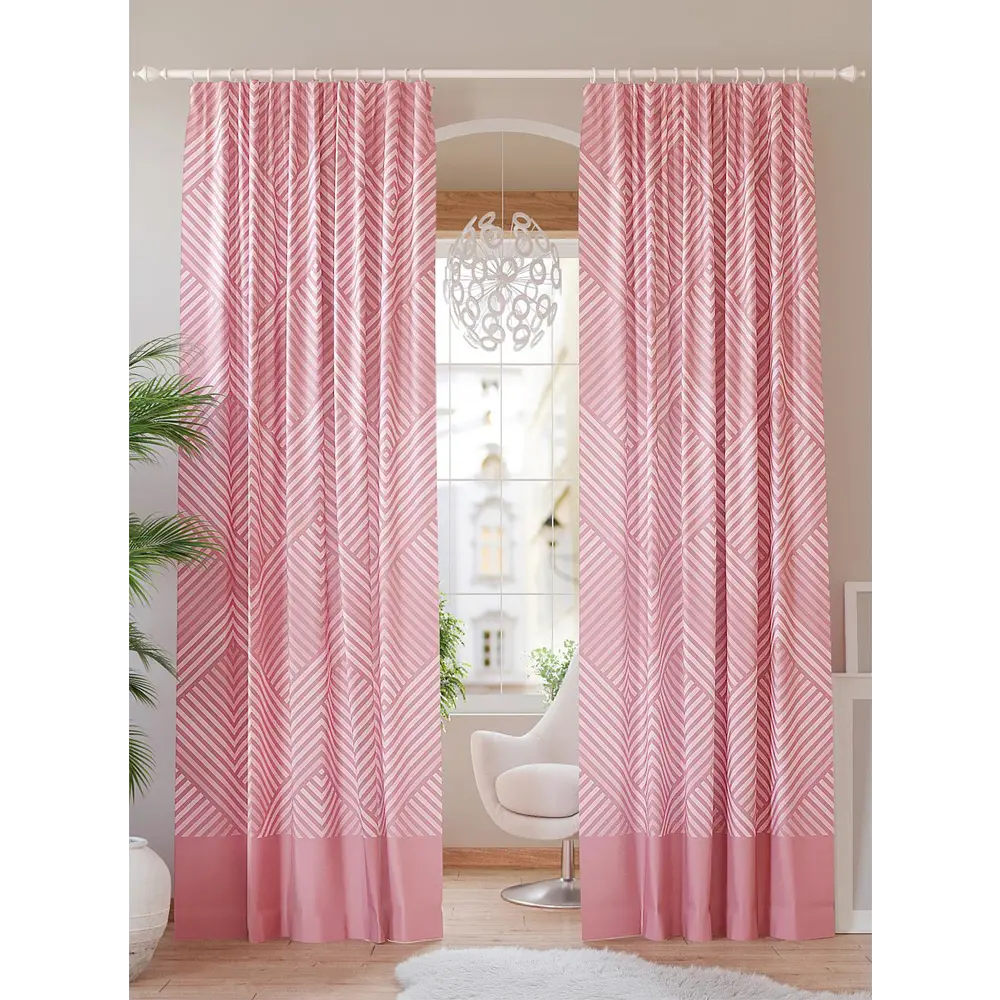 Фото 7 Комплект штор At home Базовая коллекция AT940791 на шторной ленте 260x150 см цвет розовый Фото 7 Комплект штор At home Базовая коллекция AT940791 на шторной ленте 260x150 см цвет розовый