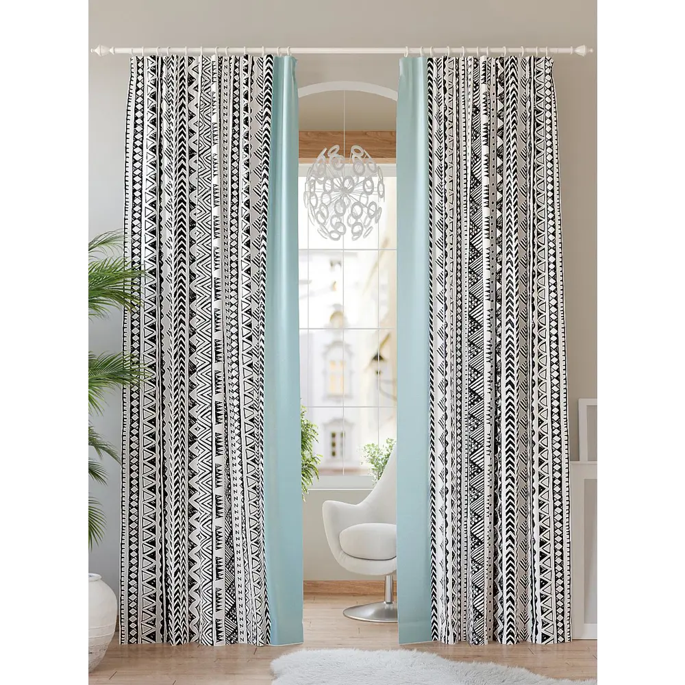Фото 6 Комплект штор At home Базовая коллекция AT940777 на шторной ленте 260x150 см цвет синий Фото 6 Комплект штор At home Базовая коллекция AT940777 на шторной ленте 260x150 см цвет синий