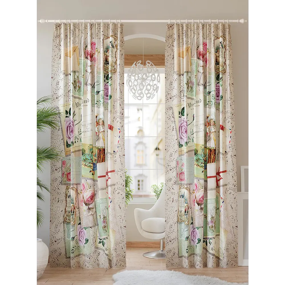 Фото 8 Комплект штор At home Базовая коллекция AT940735 на шторной ленте 260x150 см цвет бежевый Фото 8 Комплект штор At home Базовая коллекция AT940735 на шторной ленте 260x150 см цвет бежевый