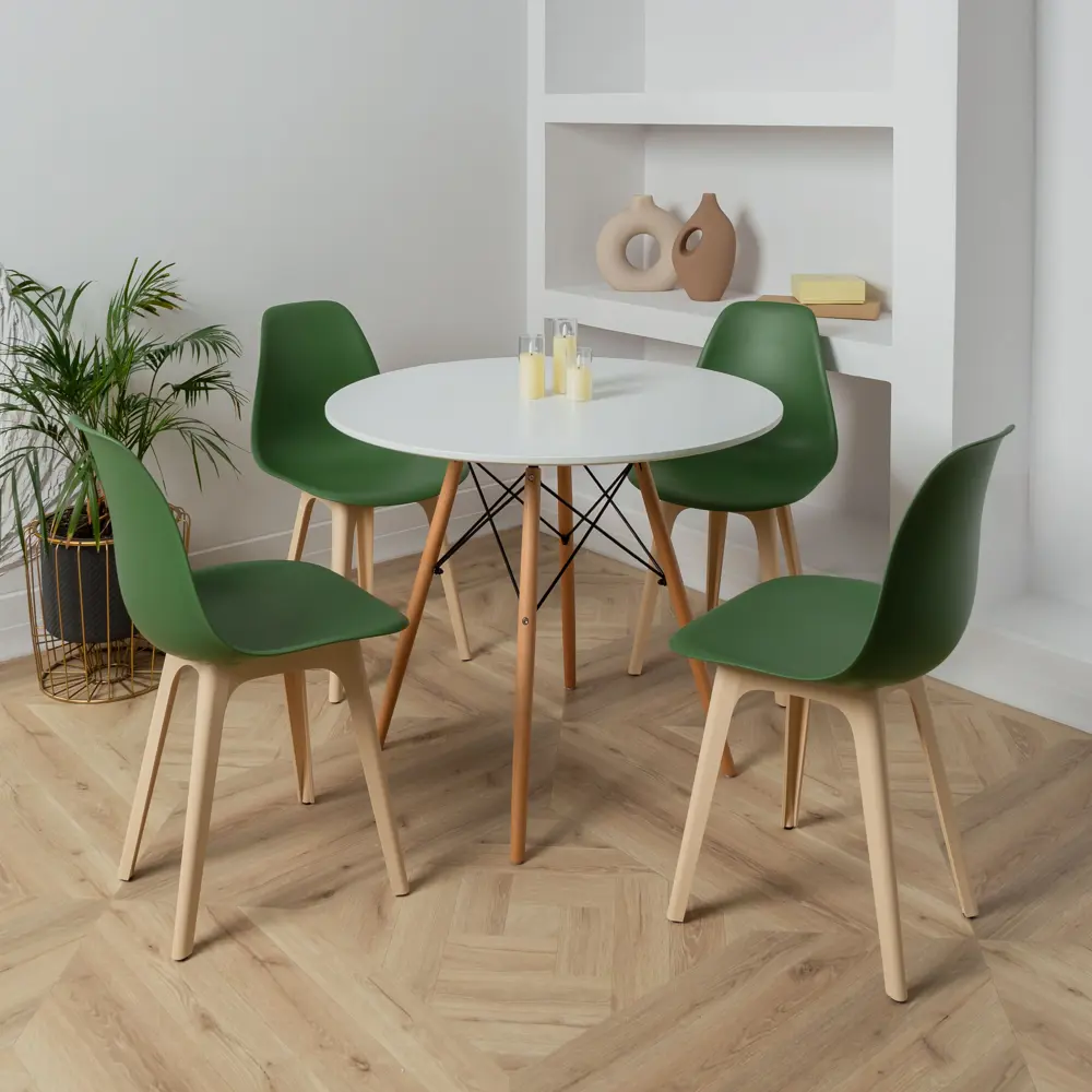 Фото 2 Стул Derstuhl Plast beige DSL044.416.2 45x82x46 см полипропилен цвет темно-зеленый