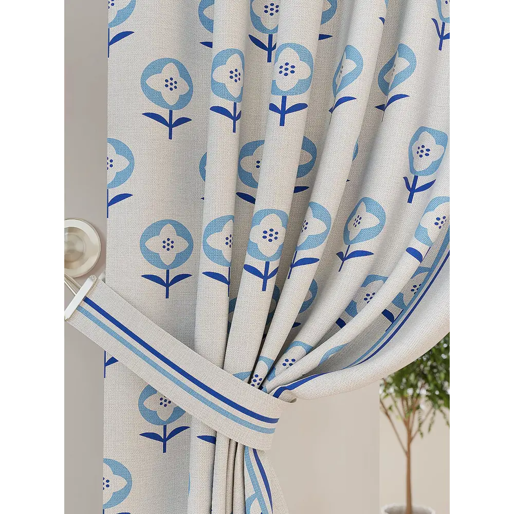 Фото 6 Комплект штор At home Базовая коллекция AT940697 на шторной ленте 260x150 см цвет синий