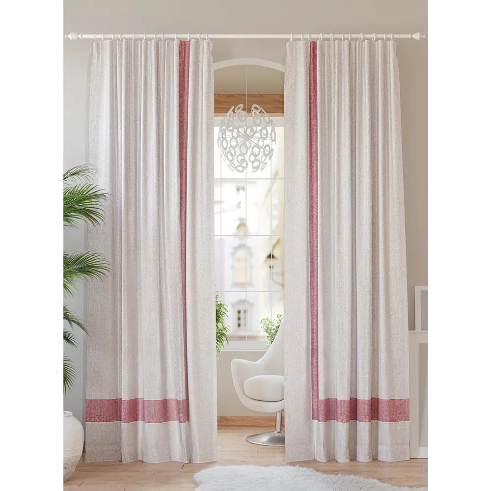 Фото 2 Комплект штор At home Базовая коллекция AT940692 на шторной ленте 260x150 см цвет бежевый Фото 2 Комплект штор At home Базовая коллекция AT940692 на шторной ленте 260x150 см цвет бежевый