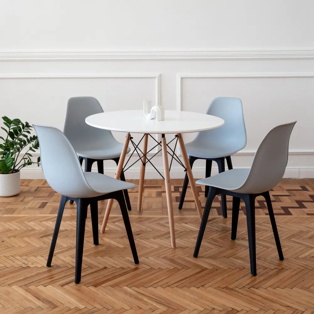 Фото 5 Комплект кухонных стульев 2 шт Derstuhl Plast 45x82x45 см полипропилен цвет светло-серый