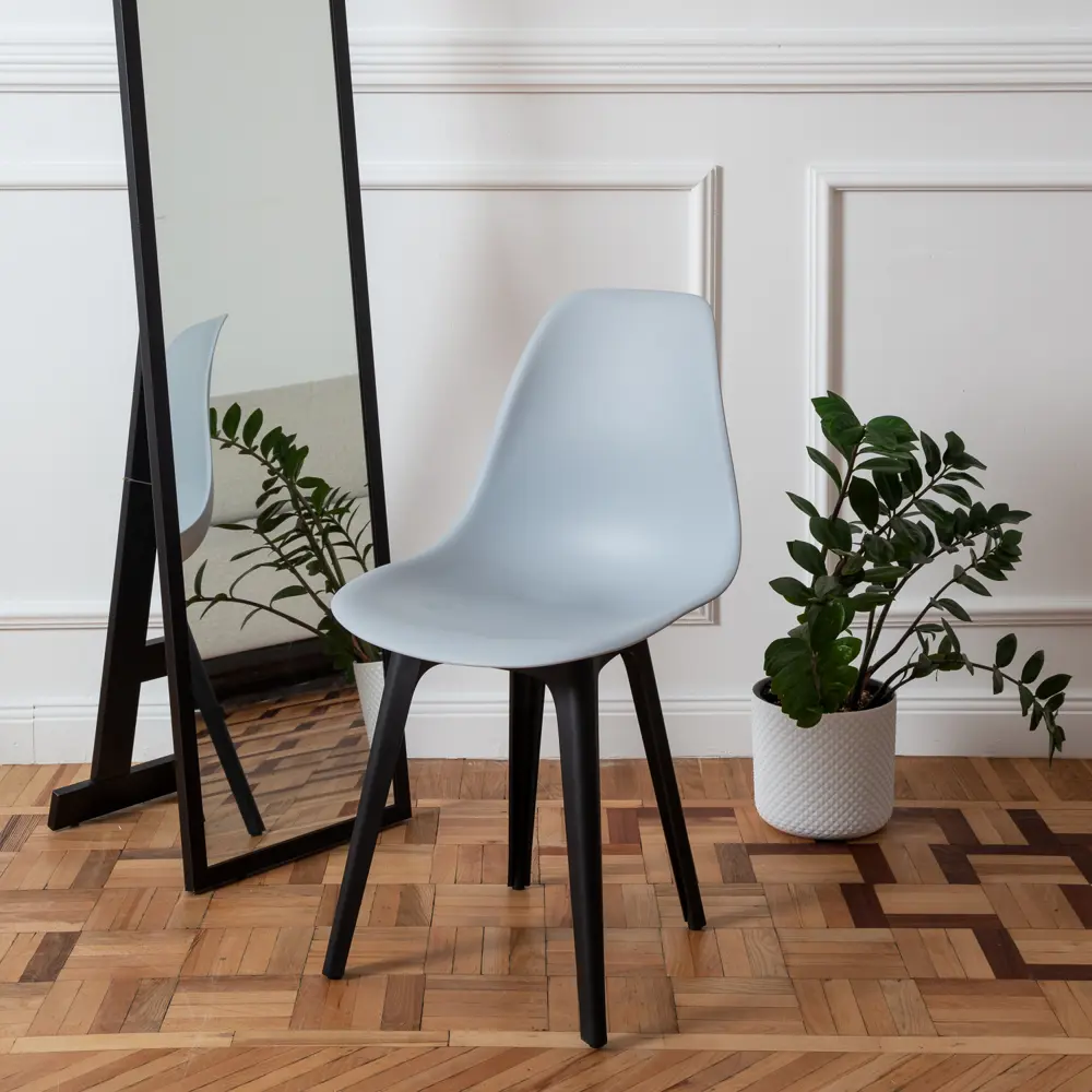 Фото 8 Комплект кухонных стульев 2 шт Derstuhl Plast 45x82x45 см полипропилен цвет светло-серый