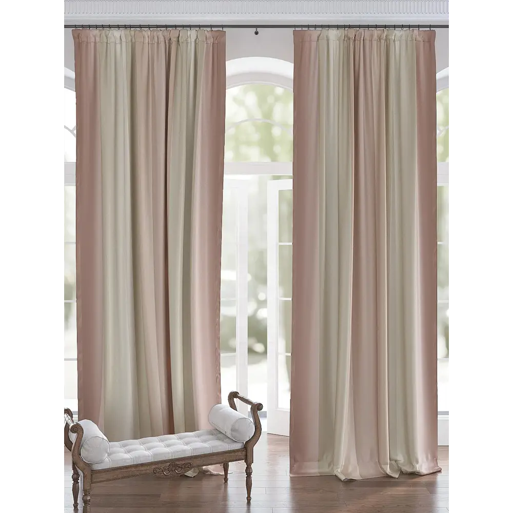 Фото 5 Комплект штор At home Базовая коллекция AT750278 на шторной ленте 280x150 см цвет бежевый